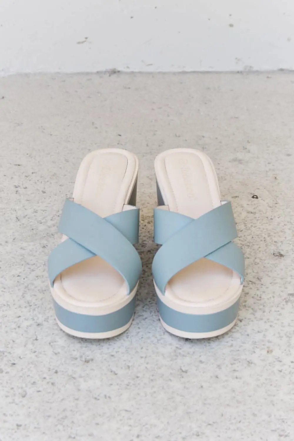Weeboo Cherish The Moments Contrast Platform Sandals in Misty Blue - Love Salve